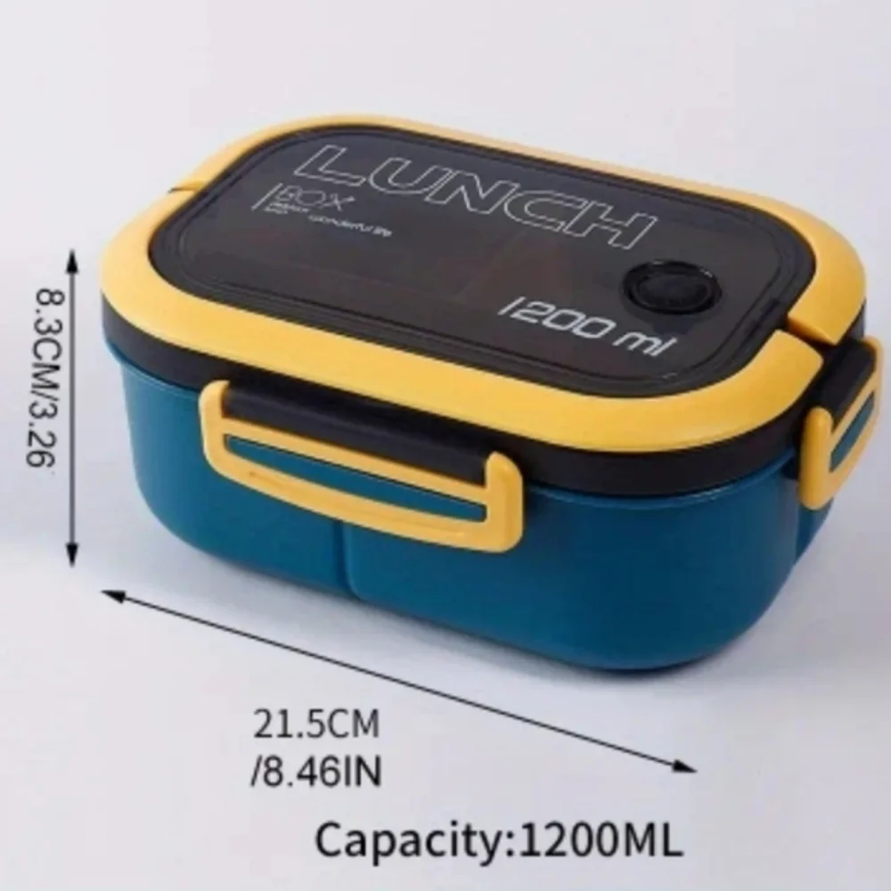 Portable BPA 1200ML Airtight Double Layer Lunch Box with Fork‎ and Spoon